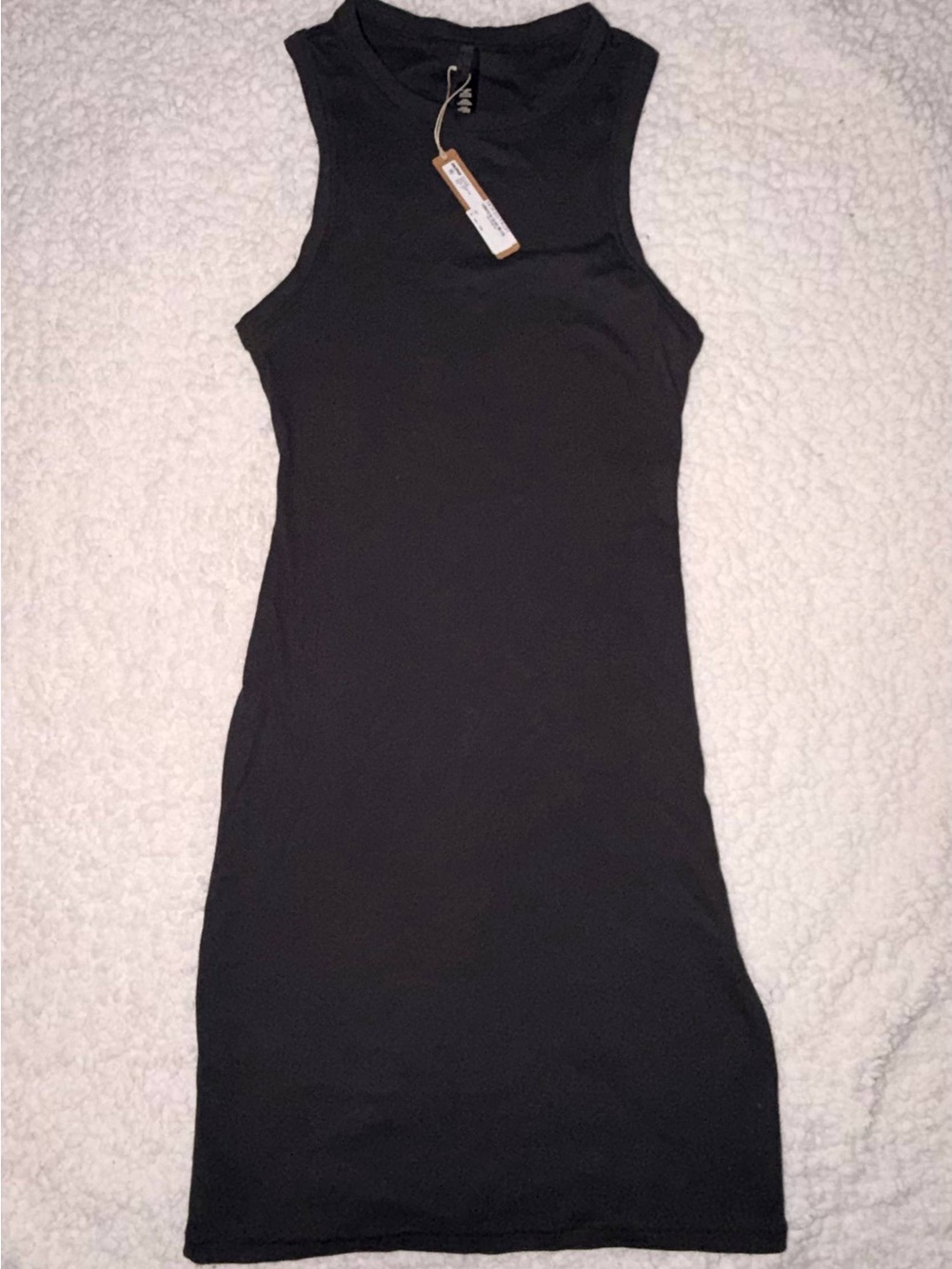 SKIMS Black Sleeveless Ribbed Tank Dress